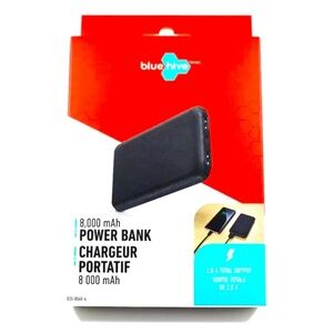 bh 8000 mAh Portable Power Bank , 2 USB ports output. Input port - usb type C